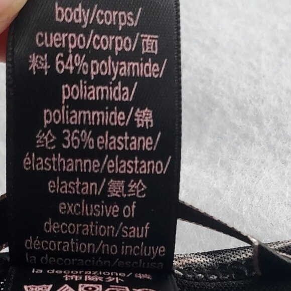 Victoria's Secret Black Floral Mesh Cropped Top Size Medium - Picture 4 of 6